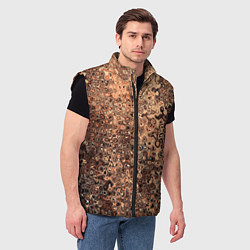 Мужской жилет Светлый коричневый абстрактная текстура, цвет: 3D-черный — фото 2