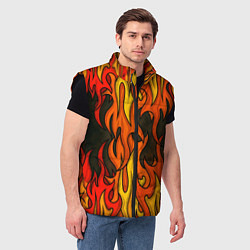 Мужской жилет Языки пламени арт, цвет: 3D-черный — фото 2