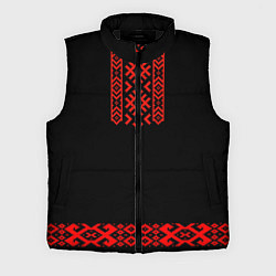 Мужской жилет Славянский узор и орнамент на черном - вышиванка р, цвет: 3D-черный
