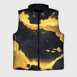 Мужской жилет Черная текстура с золотой волной, цвет: 3D-черный