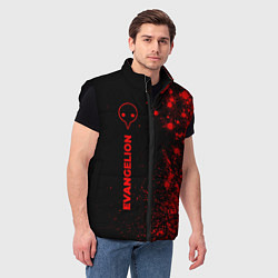 Мужской жилет Evangelion - red gradient по-вертикали, цвет: 3D-черный — фото 2