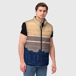 Мужской жилет Городской пейзаж стилизованный, цвет: 3D-черный — фото 2