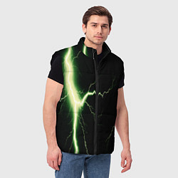 Мужской жилет Lightning yellow текстура, цвет: 3D-черный — фото 2