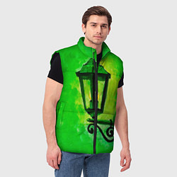 Мужской жилет Уличный зелёный фонарь, цвет: 3D-черный — фото 2