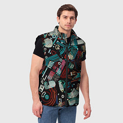 Мужской жилет Чёрный с абстрактными полосами, цвет: 3D-черный — фото 2