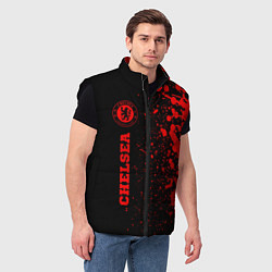 Мужской жилет Chelsea - red gradient по-вертикали, цвет: 3D-черный — фото 2