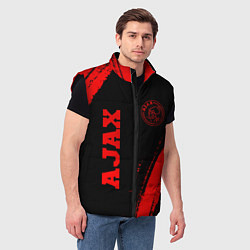 Мужской жилет Ajax - red gradient вертикально, цвет: 3D-черный — фото 2