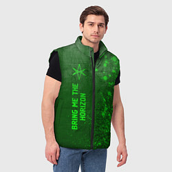 Мужской жилет Bring Me the Horizon - green gradient по-вертикали, цвет: 3D-черный — фото 2