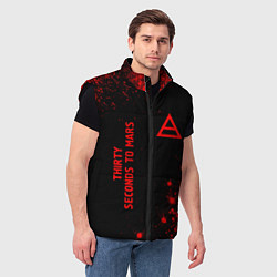 Мужской жилет Thirty Seconds to Mars - red gradient вертикально, цвет: 3D-черный — фото 2