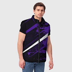 Мужской жилет Color black purple line, цвет: 3D-черный — фото 2