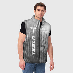 Мужской жилет Tesla - grey gradient по-вертикали, цвет: 3D-черный — фото 2