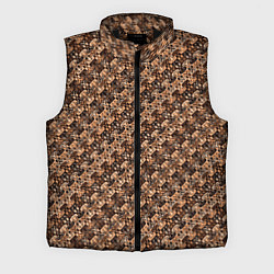 Мужской жилет Тёмный коричневый полосы узоры, цвет: 3D-черный