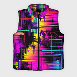 Мужской жилет Дискотечная абстракция, цвет: 3D-черный