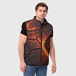 Мужской жилет Огонь и лава, цвет: 3D-черный — фото 2