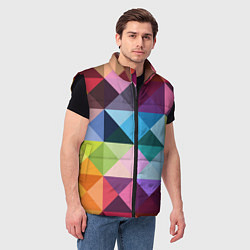Мужской жилет Цветные квадраты, цвет: 3D-черный — фото 2
