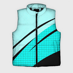 Мужской жилет Абстрактный чёрно-голубой с полосами