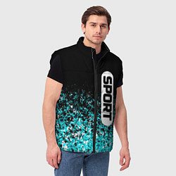 Мужской жилет Sport чёрно-голубой пятнистый, цвет: 3D-черный — фото 2
