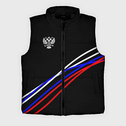 Мужской жилет Герб и полосы цветов флага на чёрном