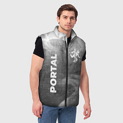 Мужской жилет Portal - grey gradient вертикально, цвет: 3D-черный — фото 2