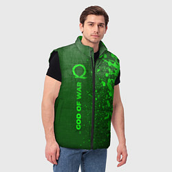 Мужской жилет God of War - green gradient по-вертикали, цвет: 3D-черный — фото 2
