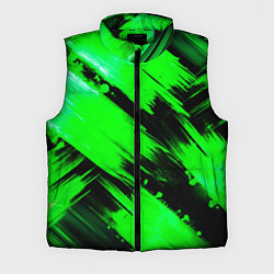 Мужской жилет Зеленые мазки краски на черном, цвет: 3D-черный