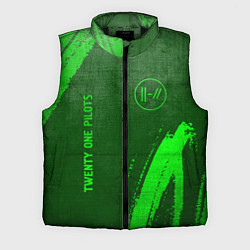 Мужской жилет Twenty One Pilots - green gradient вертикально, цвет: 3D-черный