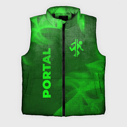 Мужской жилет Portal - green gradient вертикально, цвет: 3D-черный