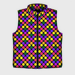 Мужской жилет Разноцветный горох на черном ретро