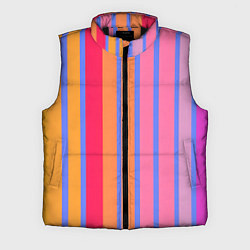 Мужской жилет Теплые цветные полосы, цвет: 3D-черный