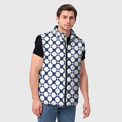 Мужской жилет Серо-белый узор в клетку и горох ретро, цвет: 3D-черный — фото 2