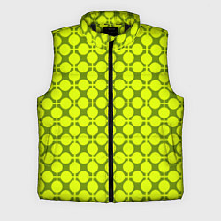 Мужской жилет Желто зеленый неоновый узор ретро в горох