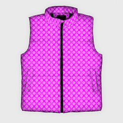 Мужской жилет Неоновый малиновый розовый узор в горошек, цвет: 3D-черный
