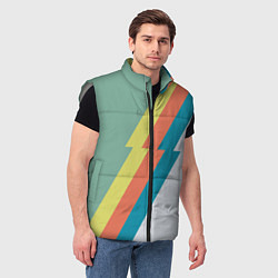 Мужской жилет Рок молния Боуи весенняя палитра, цвет: 3D-светло-серый — фото 2