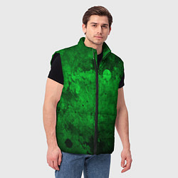Мужской жилет Абстракция - green acid stains, цвет: 3D-черный — фото 2