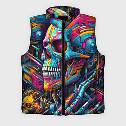 Мужской жилет Cyber skull - pattern, цвет: 3D-черный