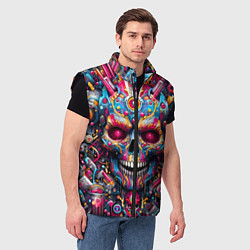 Мужской жилет Art cyber skull - ai art fantasy, цвет: 3D-черный — фото 2