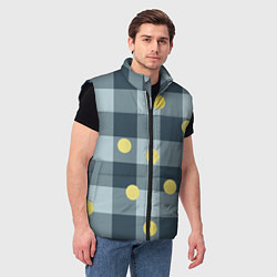 Мужской жилет Синий деним и мимоза, цвет: 3D-черный — фото 2