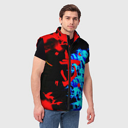 Мужской жилет Doom лёд и пламя, цвет: 3D-черный — фото 2