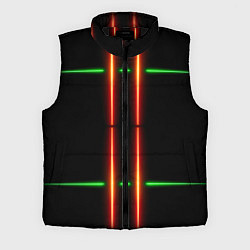 Мужской жилет Neon green black red line