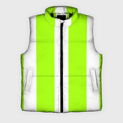 Мужской жилет Color light green white stripes, цвет: 3D-черный