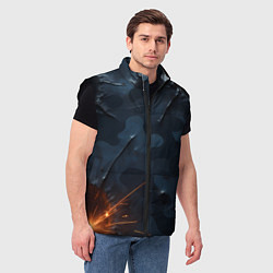 Мужской жилет Камуфляжная текстура с дырами, цвет: 3D-черный — фото 2