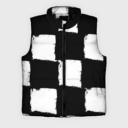 Мужской жилет Черные квадраты в виде шахматной доски, цвет: 3D-черный