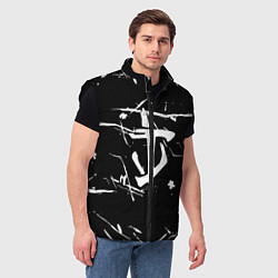Мужской жилет Doom logo штрихи, цвет: 3D-черный — фото 2