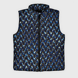 Мужской жилет Тёмно-синий волнистые полосы, цвет: 3D-черный