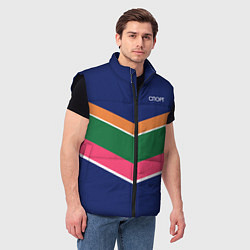 Мужской жилет Тёмно-синий спорт с полосами, цвет: 3D-черный — фото 2