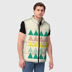 Мужской жилет Абстрактный лес пирамидки с однотоном, цвет: 3D-черный — фото 2