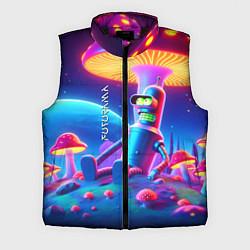 Мужской жилет Робот-сгибальщик Бендер находится под неоновым мух