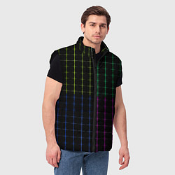 Мужской жилет Color black multicolored stripes, цвет: 3D-черный — фото 2