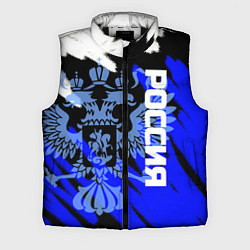 Мужской жилет Россия чёрно-синий штрихи, цвет: 3D-черный