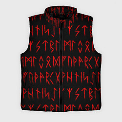 Мужской жилет Красные символы древних рун крупные - паттерн, цвет: 3D-черный